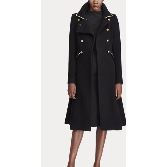 $2900 Ralph Lauren Collection Black Wool Double-Breast Clifton Coat Purple Label - Picture 8 of 16